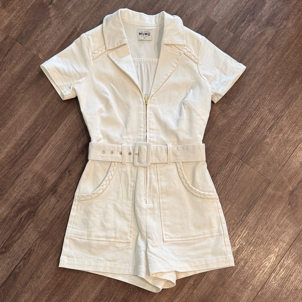 Show Me Your Mumu white outlaw romper size XS